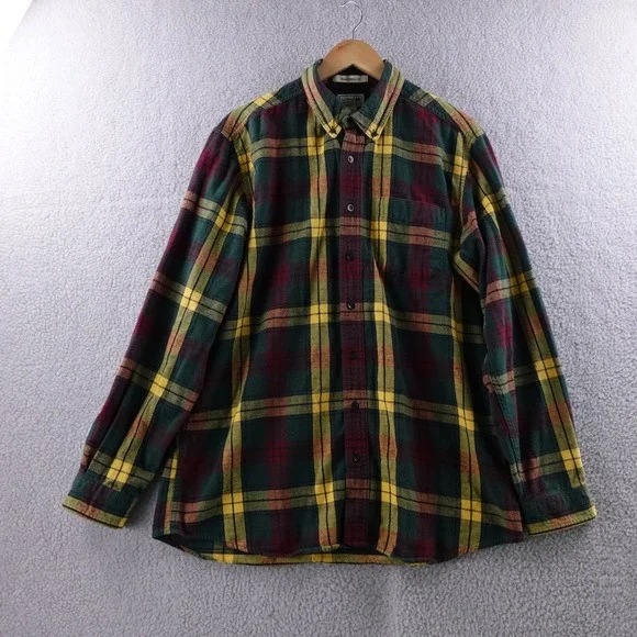 LLBean Mens L Tall‎ Traditional Fit Flannel Shirt Plaid Button Down Outdoor - Picture 2 of 7